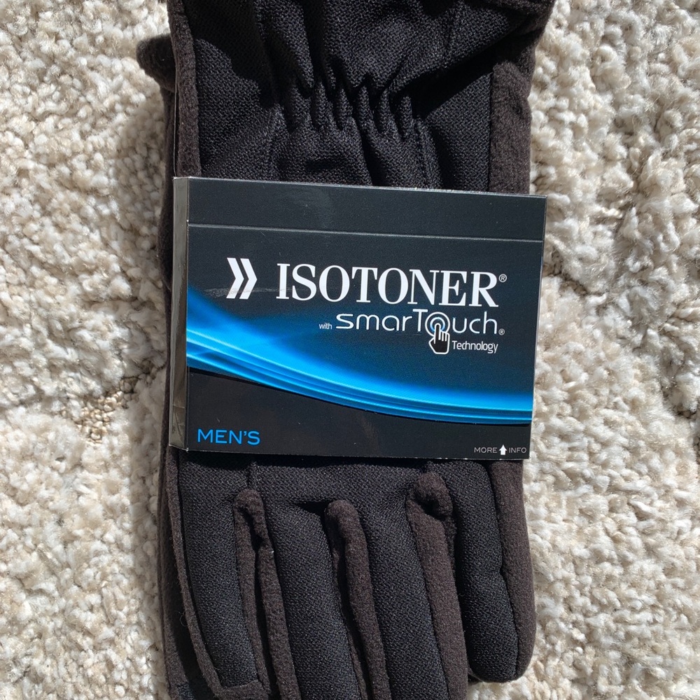 ISOTONER men’s smart touch XL Black gloves NWT Retail $55